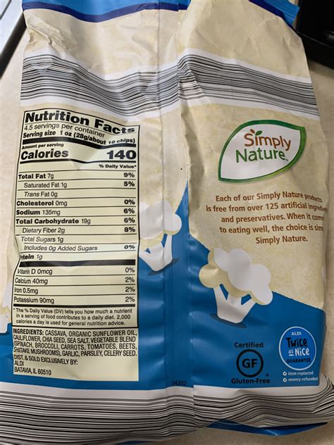 Contact information for livechaty.eu - Personalized health review for Simply Nature Tortilla Chips, Cauliflower, Corn: 140 calories, nutrition grade (C plus), problematic ingredients, and more. Learn the good & bad for 250,000+ products. Alternatives. 10 better options. Raley's Tortilla Chips, Yellow Corn;